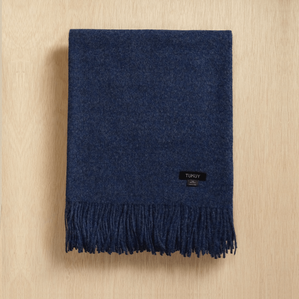 Yaku - Alpaca Blanket in Blue Navy