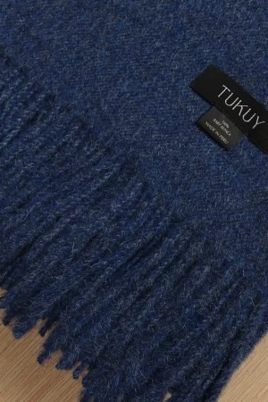 Blue baby alpaca blanket from Tukuy