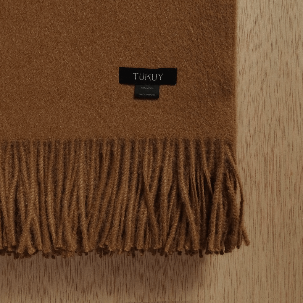 Mitu - Manta d'alpaca sense tenyir marró