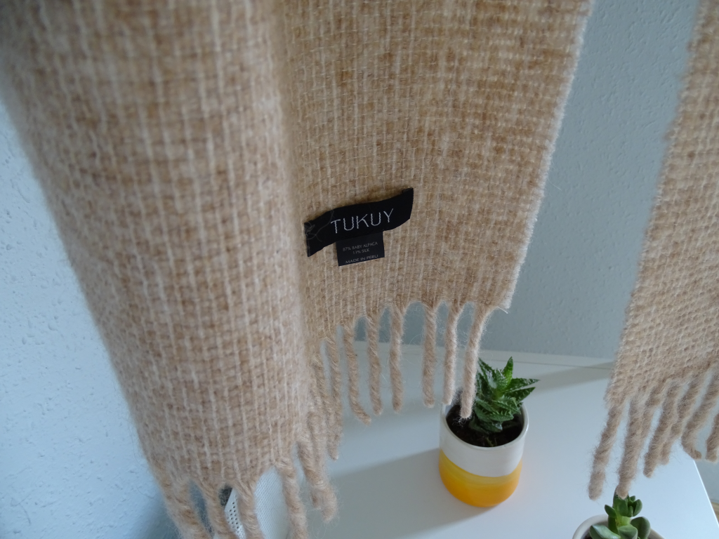 Pacha - Bufanda de alpaca marrón claro