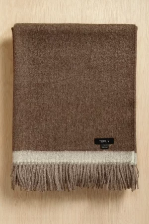 Kullu - Undyed Alpaca Blanket in Ombre Brown