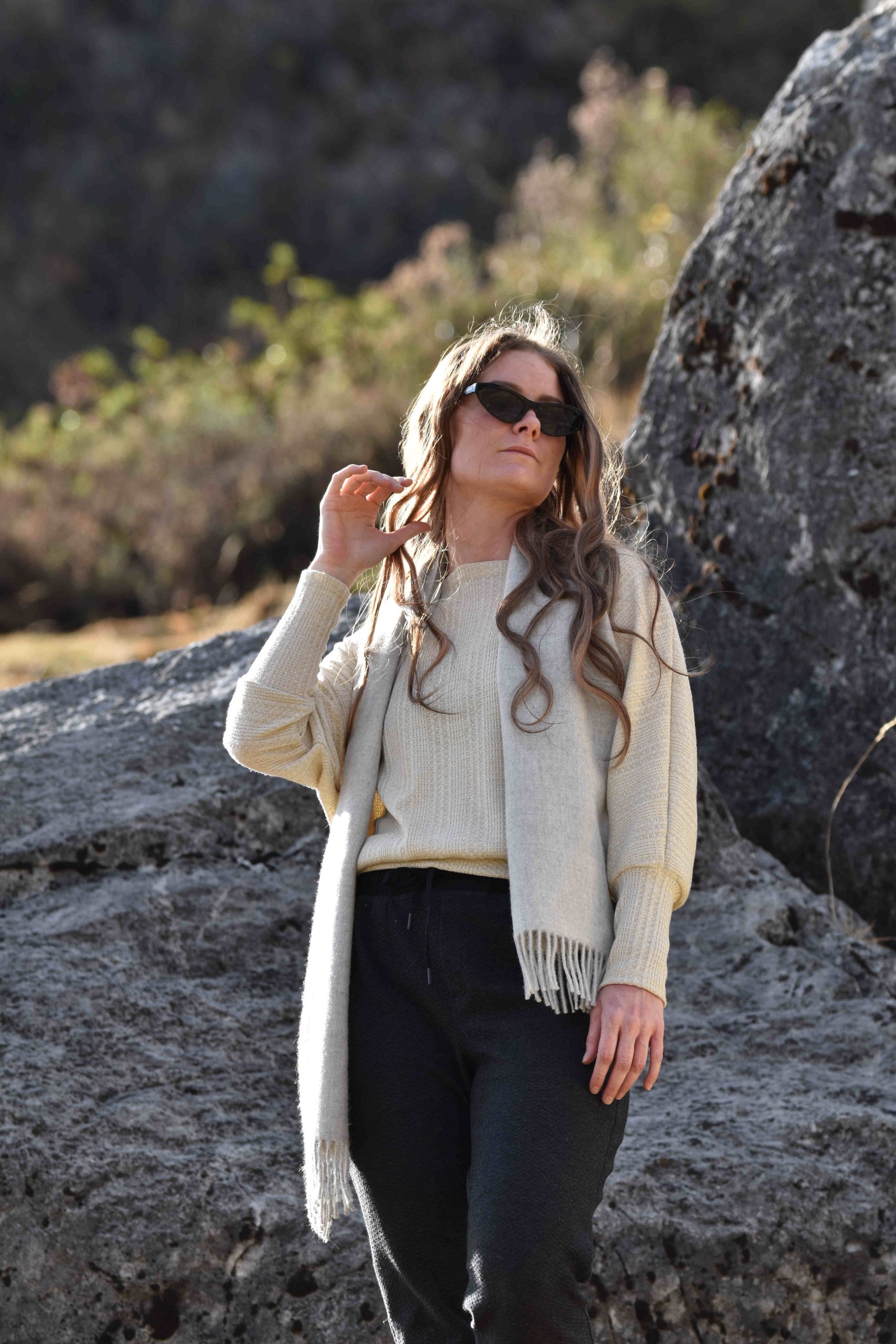 Ayllu - Undyed Alpaca Light Gray Scarf - Image 4