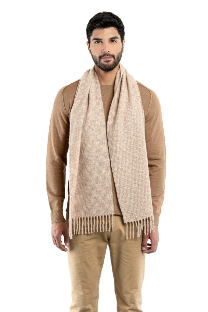 Pacha - Bufanda de alpaca marrón claro