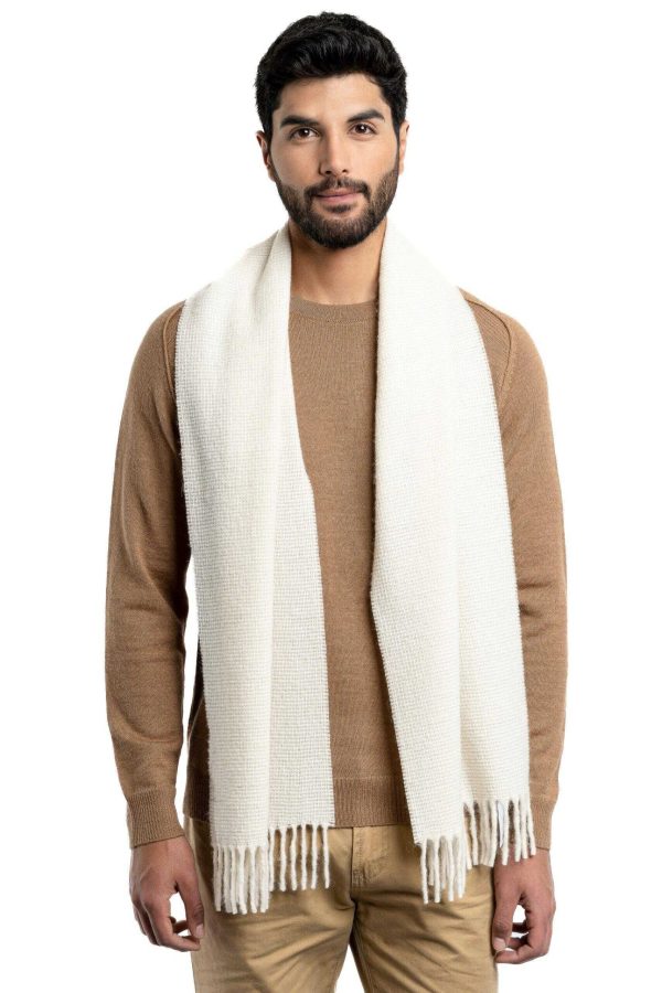 Kusi - Undyed Alpaca White Scarf