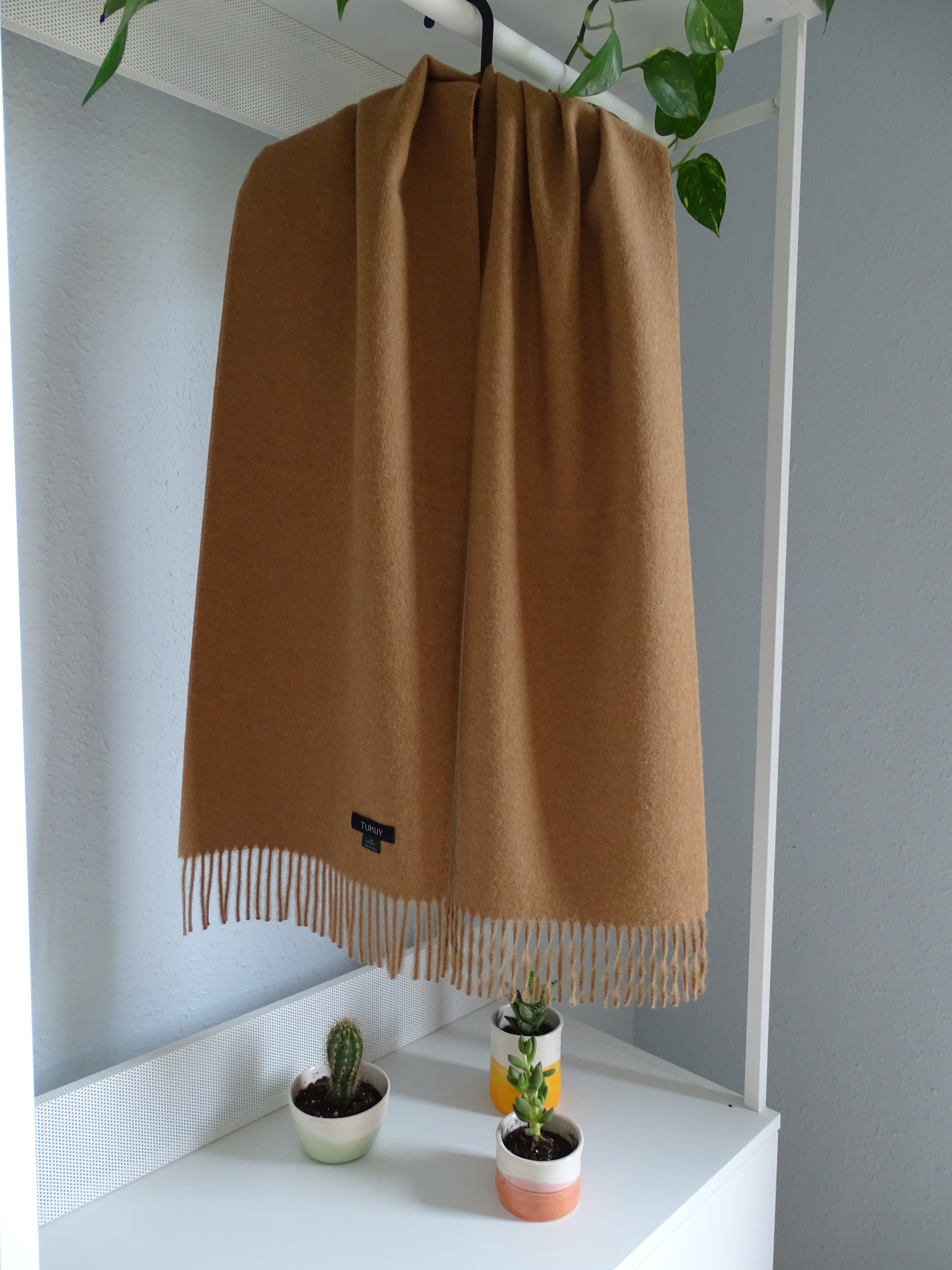 Panpa - Undyed Alpaca Camel Scarf - Image 4
