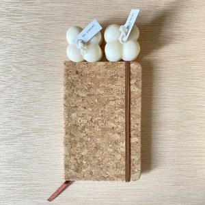 Caja de regalo Puyu - Manta alpaca blanca con vela y libro de notas: imagen 3