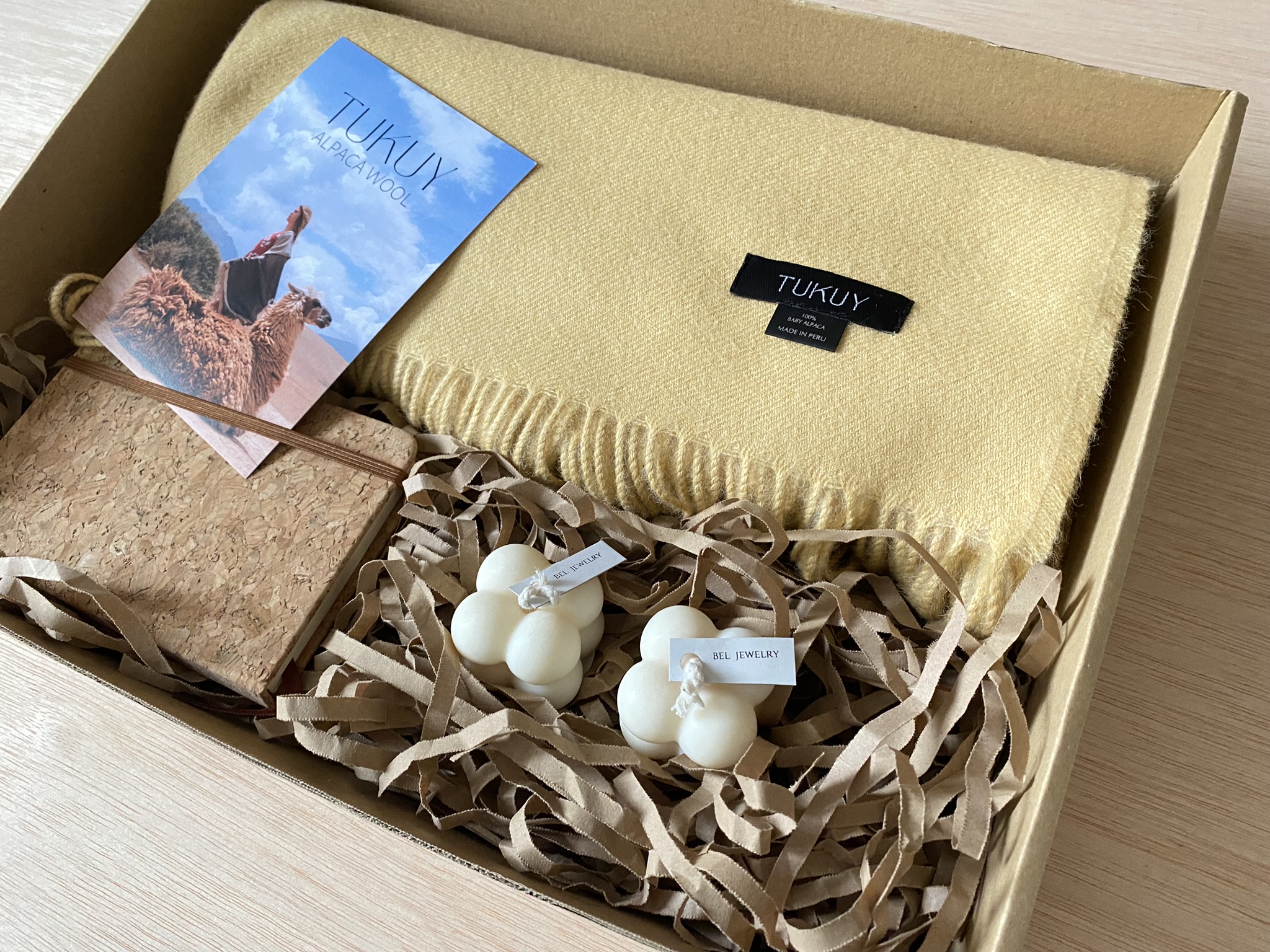 Rupay Gift Box - Yellow Blanket with Candle and Note Book - Image 5