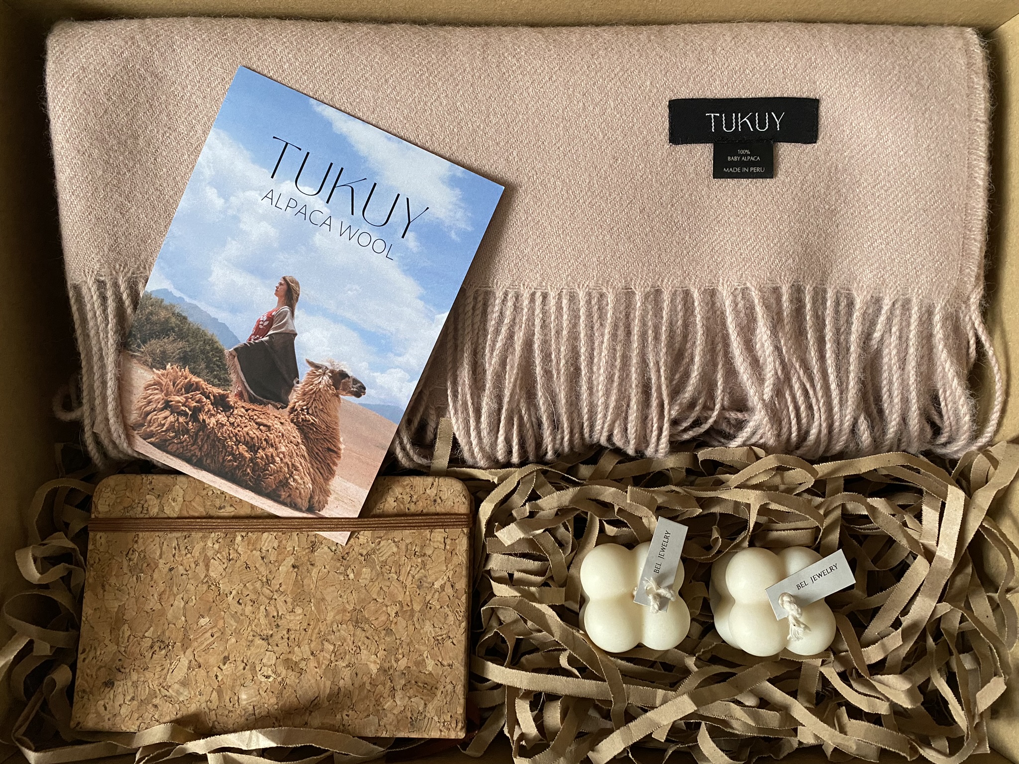 Miski Gift Box - Pink Blanket with Candle and Note Book - Image 2