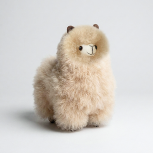 alpaca plush made with real alpaca wool, soft alpaca stuffed animal in white background made by tukuy alpaca