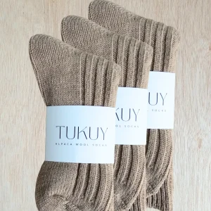 alpaca socks bundle in brown by tukuy