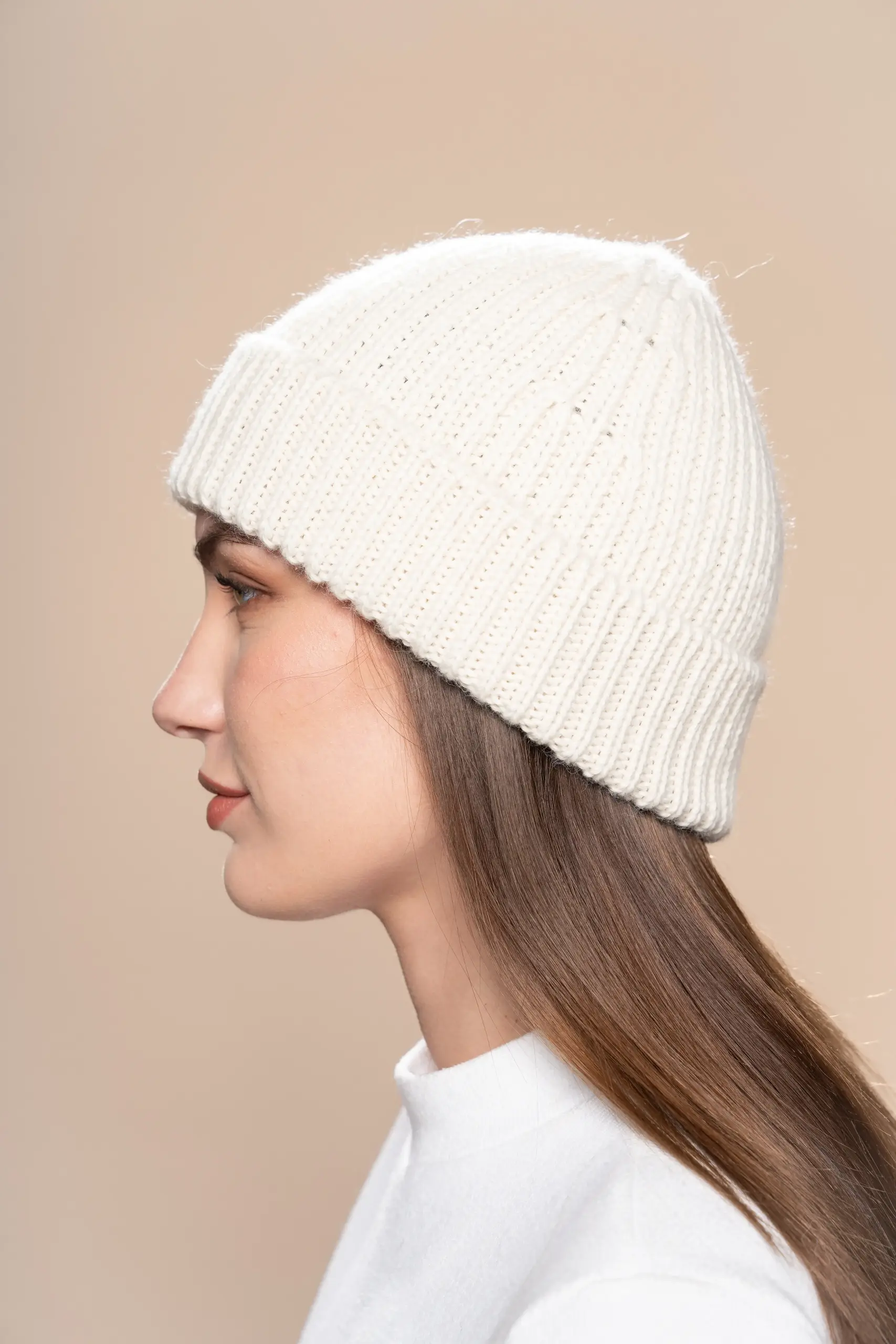 Chaska - Alpaca Beanie in Ivory White - Image 2