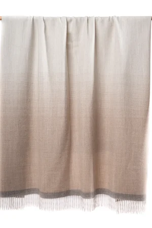 Sacha - Plaid de alpaca en beige y gris claro