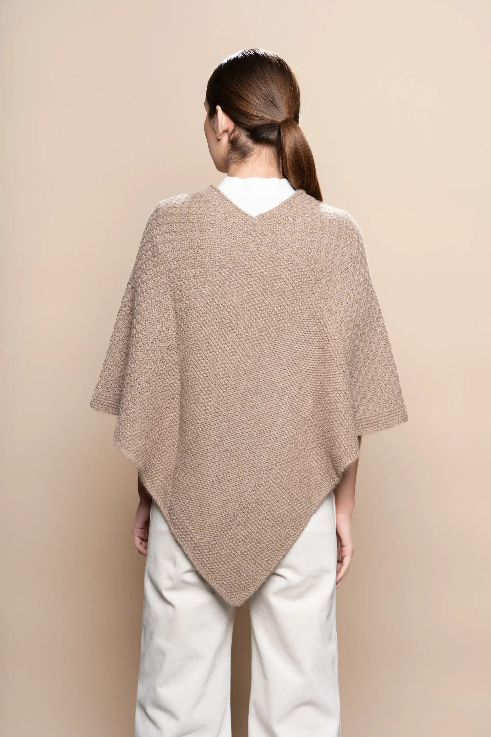 Muru - Alpaca Poncho in Beige - Image 3