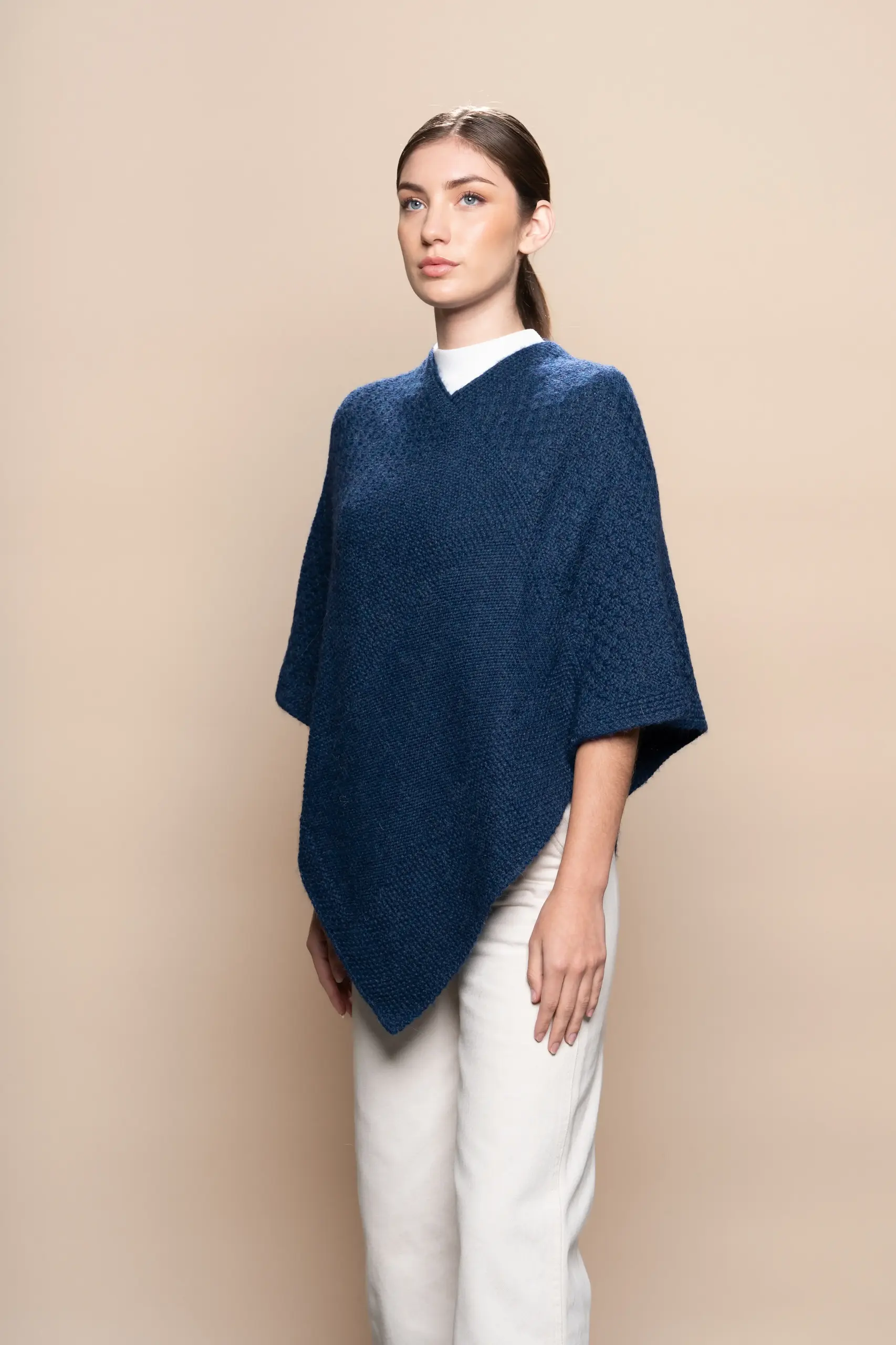 Kiru - Alpaca Poncho in Blue - Image 2