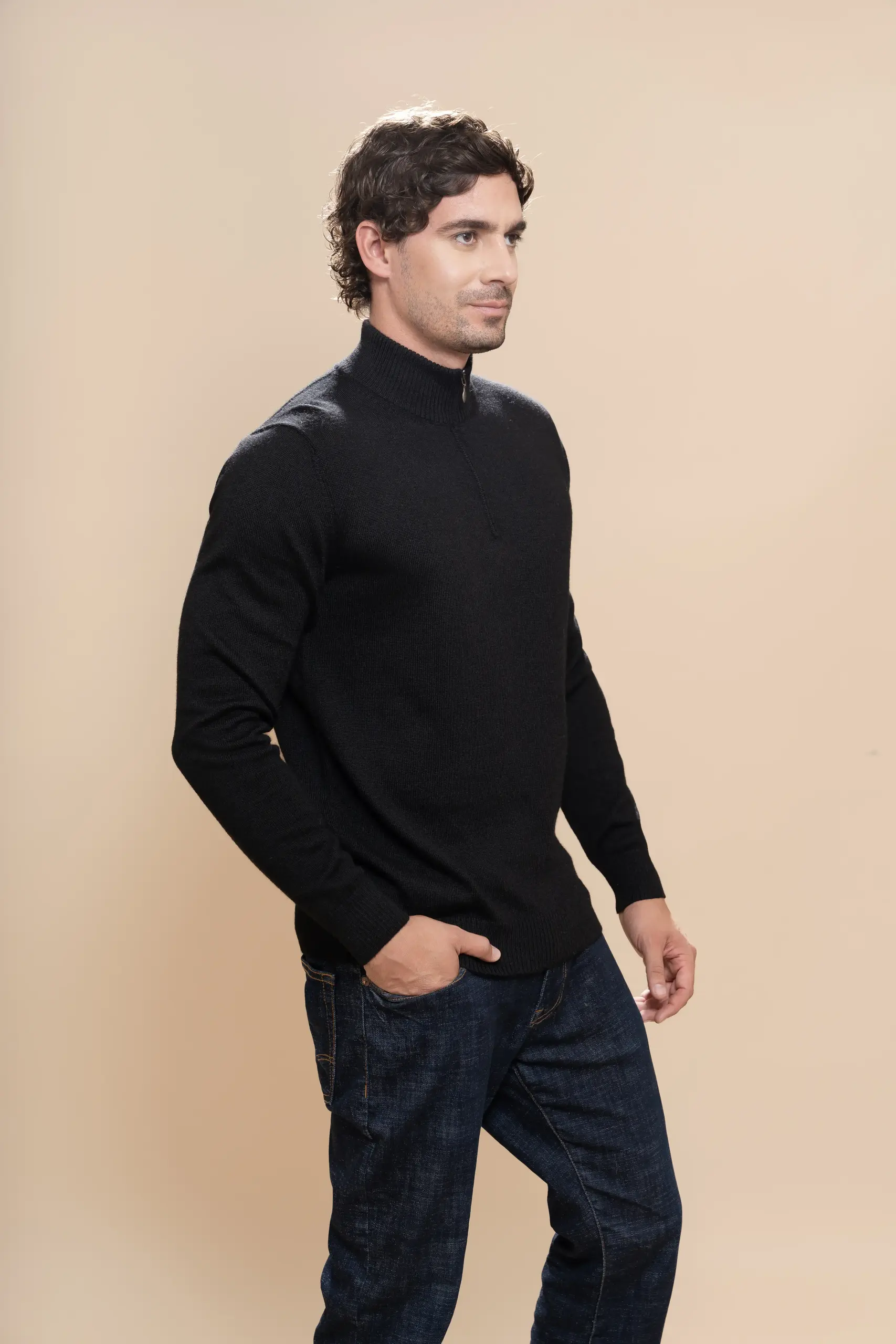 Ayni - Jersey de alpaca negro para hombre: imagen 2
