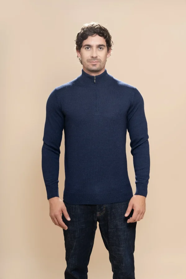 Sonqo - Jersei d'alpaca blau marí per a home