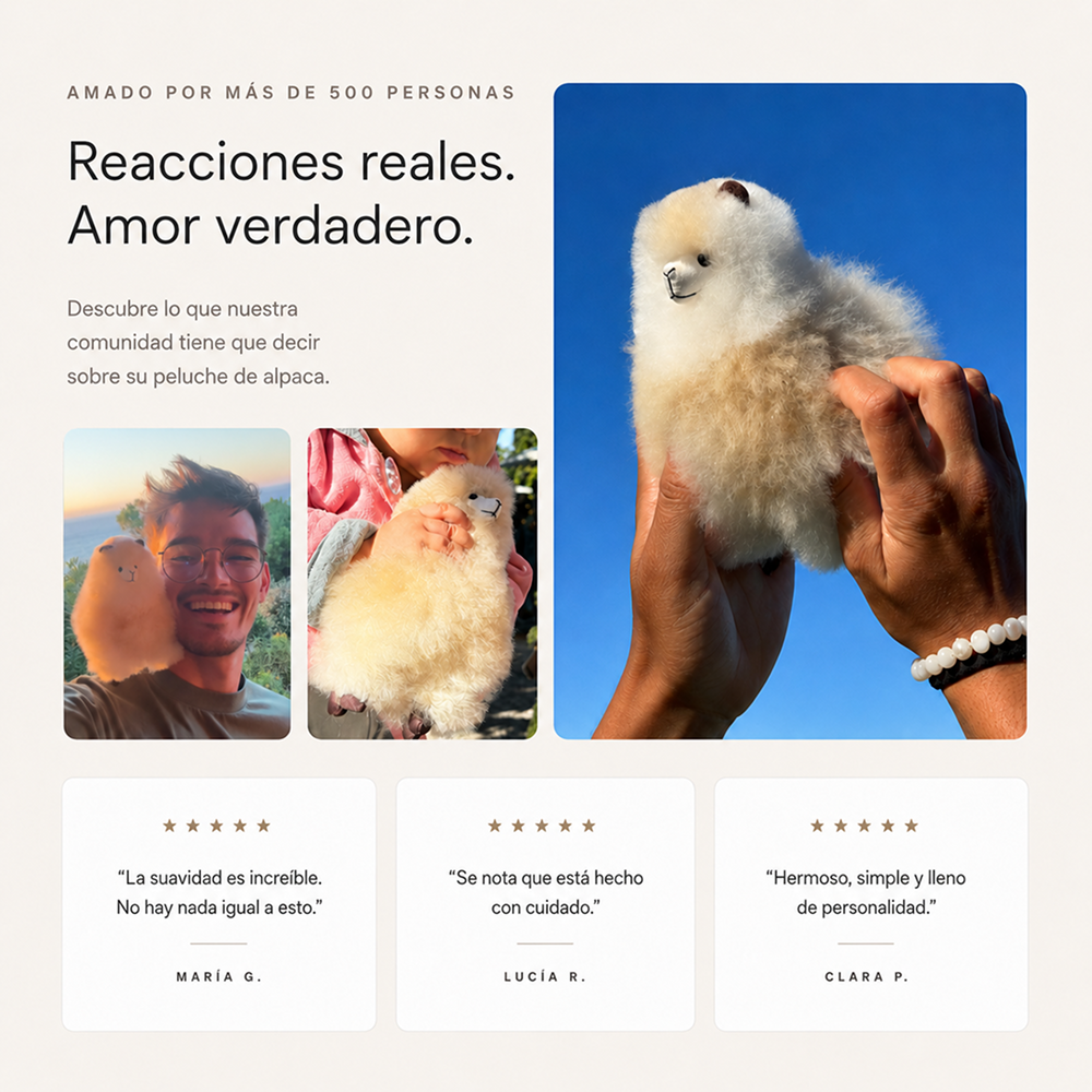 nuestro peluche de alpaca y las reacciones de nuestra comunidad tukuy brand