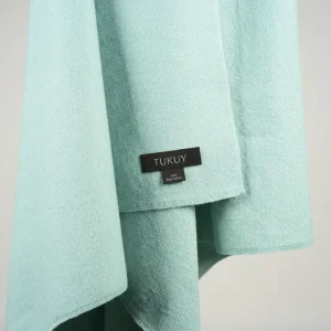 Mint-green baby blanket, newborn blanket made from baby alpaca wool